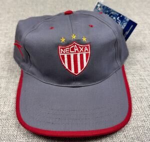 Club Necaxa Atletica Hat NWT Gray Red Liga MX Mexico Adjustable Cap